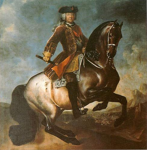 Charles Ier Alexandre de Wurtemberg-Winnental - à cheval - par August Querfurt